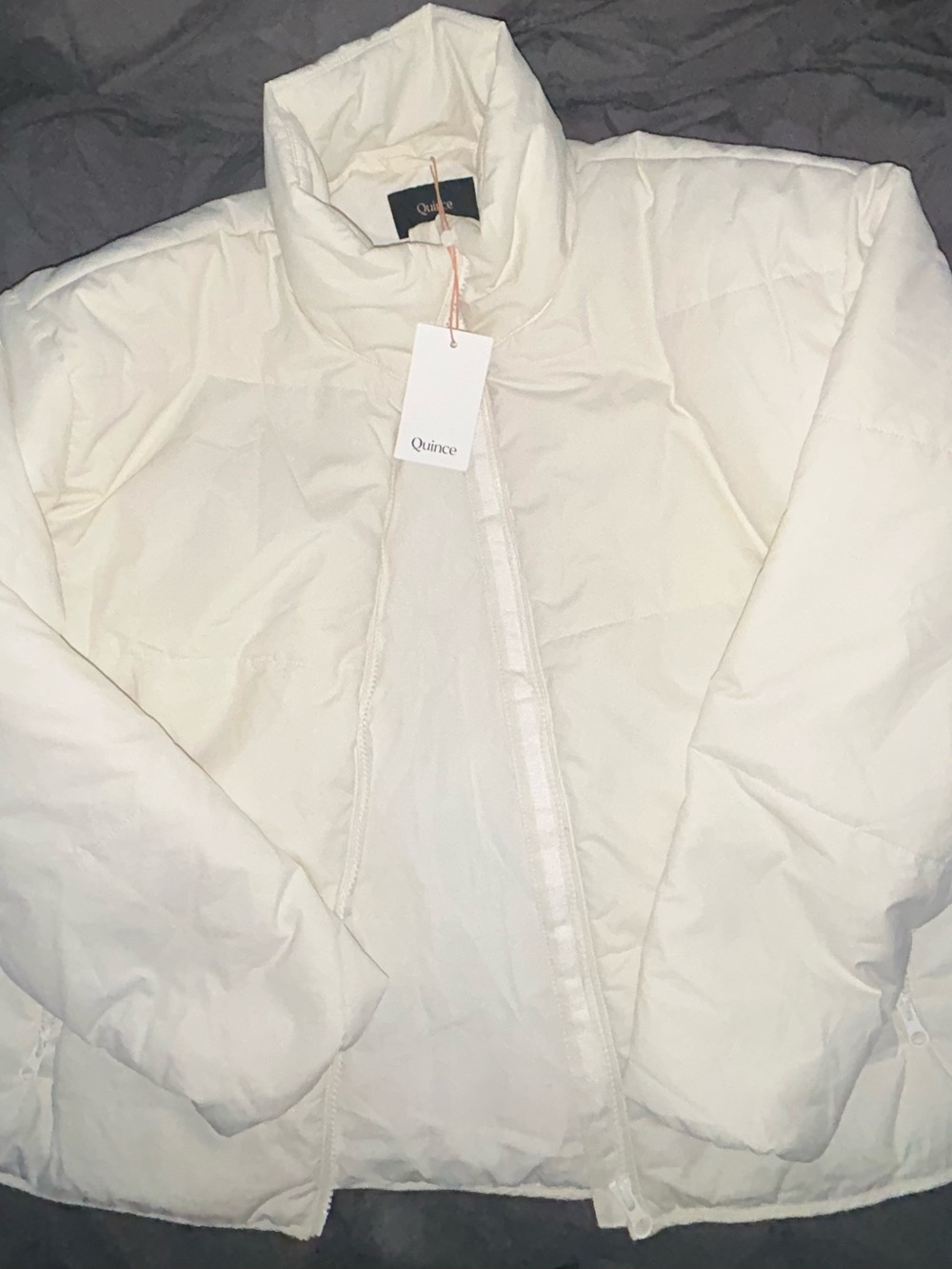 Quince Women's Off-White Quilted Puffer Jacket Size Small